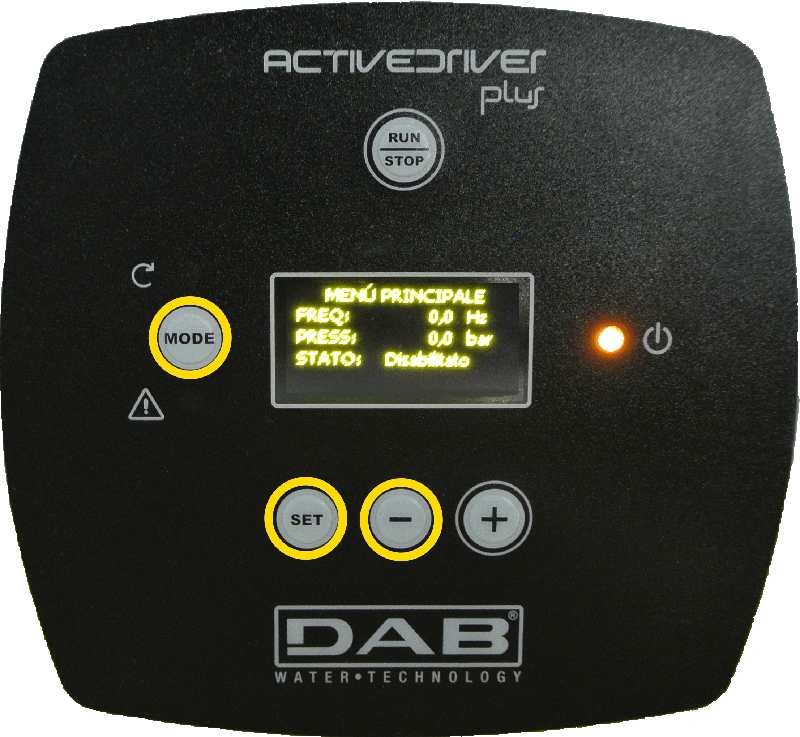 Active Driver Plus menù installatore