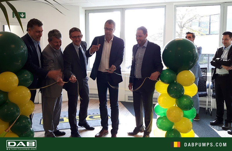 16 May 2018. DAB Pumps Belgium cuts the ribbon for the new premises